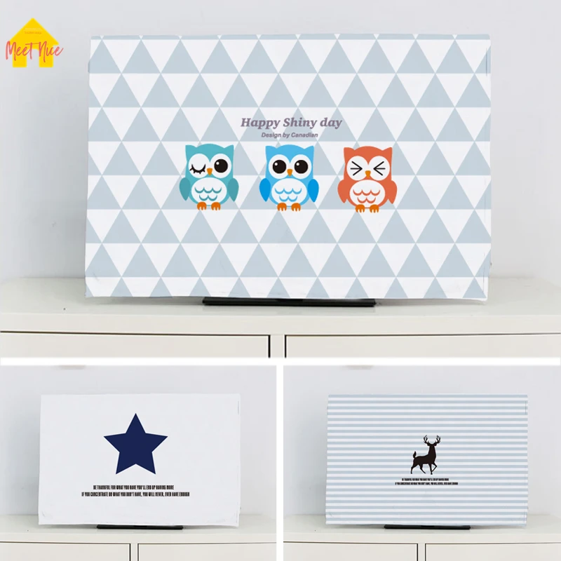Meet Nice Hot Short Velvet Cloth Proof TV Screen Cover Cartoon Art