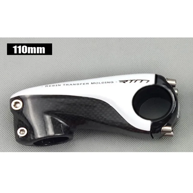 TMAEX New Full Carbon Stem Road/Mountain Bike Stem 80/90/100/110MM Red/Black/White/Silvery Free Shipping Bicycle Stem Parts - Цвет: White Glossy 110MM