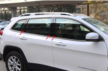 

6pcs for jeep Cherokee Window Central column Decoration Black mirror sticker