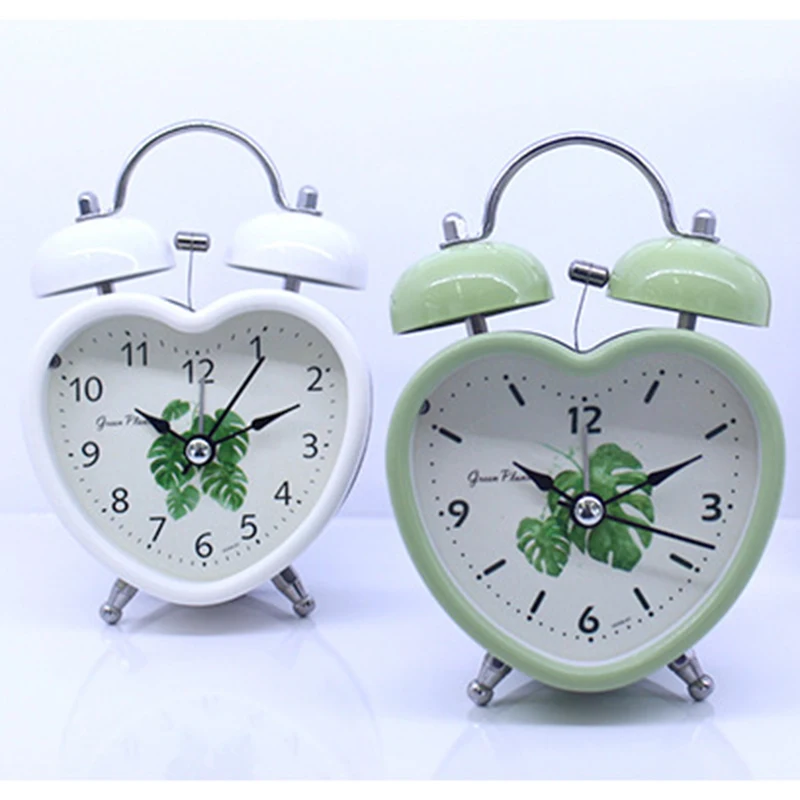 Портативные модные двойные часы с будильником прикроватный ночник круглый номер двойной колокольчик Настольные Цифровые Часы домашний декор 60006