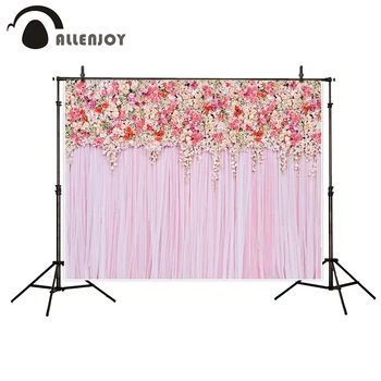 

Allenjoy wedding celebration backdrop romantic colorful flowers party Love Forever beautiful background for photographic studio