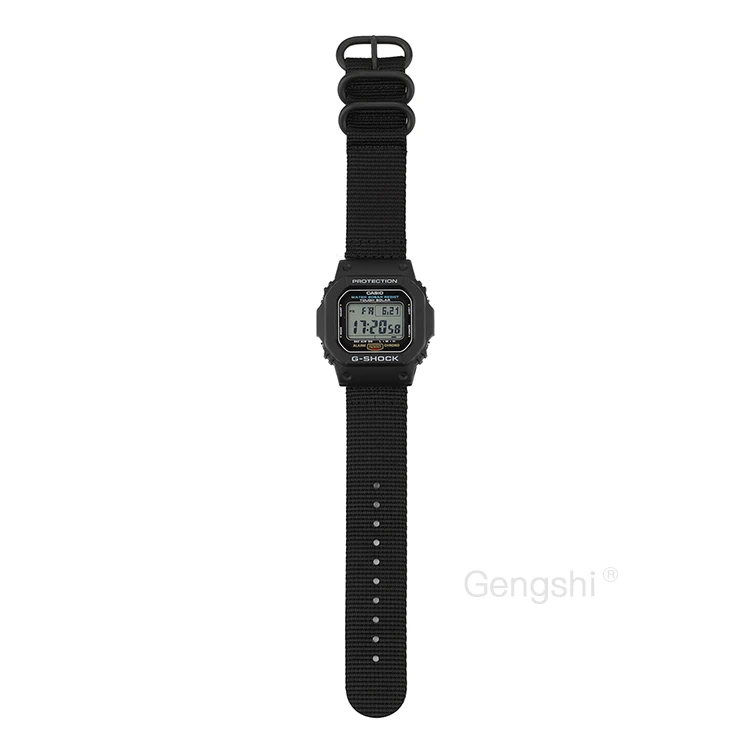 16 мм нейлоновый сменный ремешок для часов TIMEX T2n720, T2n721 T2n739, T49859, T2p141, T2n722, T2n723, T2n738 - Цвет ремешка: Черный