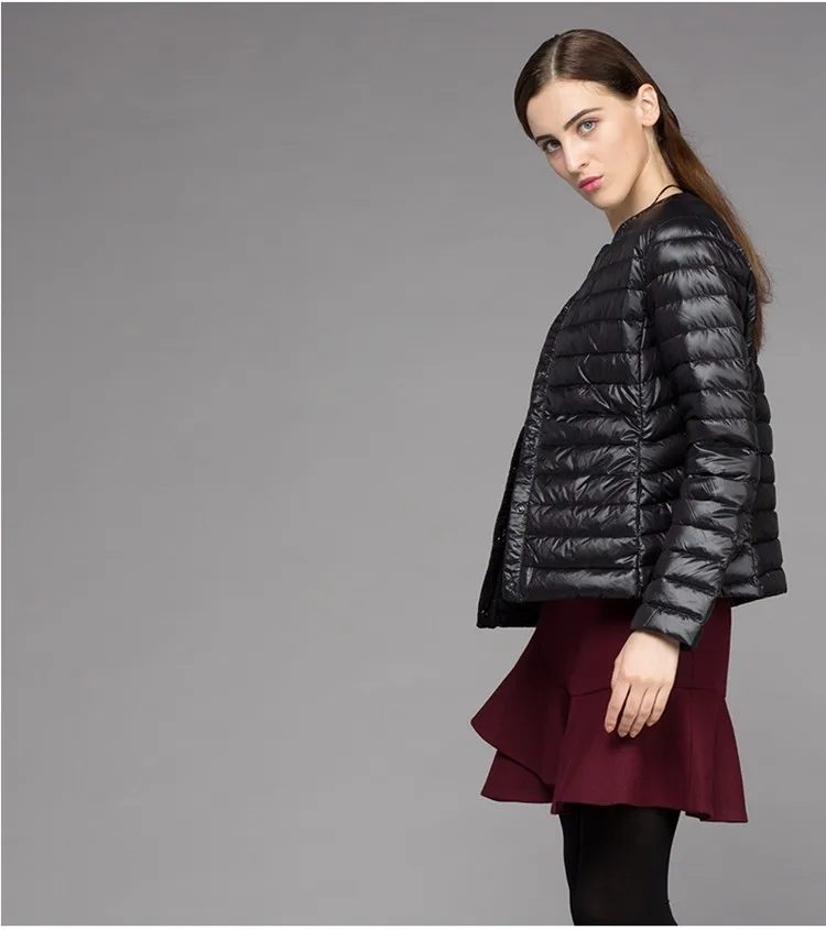 NewBang Brand dół płaszcz żeński ultra lekki dół kurtki kobiety cienkie Slim wiatrówka bez kołnierza płaszcz lekki ciepły Parkas -