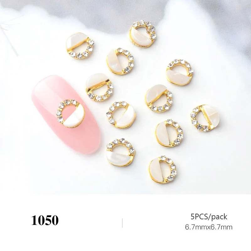 Плоские янтарные камешки для дизайна ногтей мраморные градиентные ногти амулеты ювелирные наконечники полые Круглый дизайн 3D сплав дизайн ногтей 5 шт 030