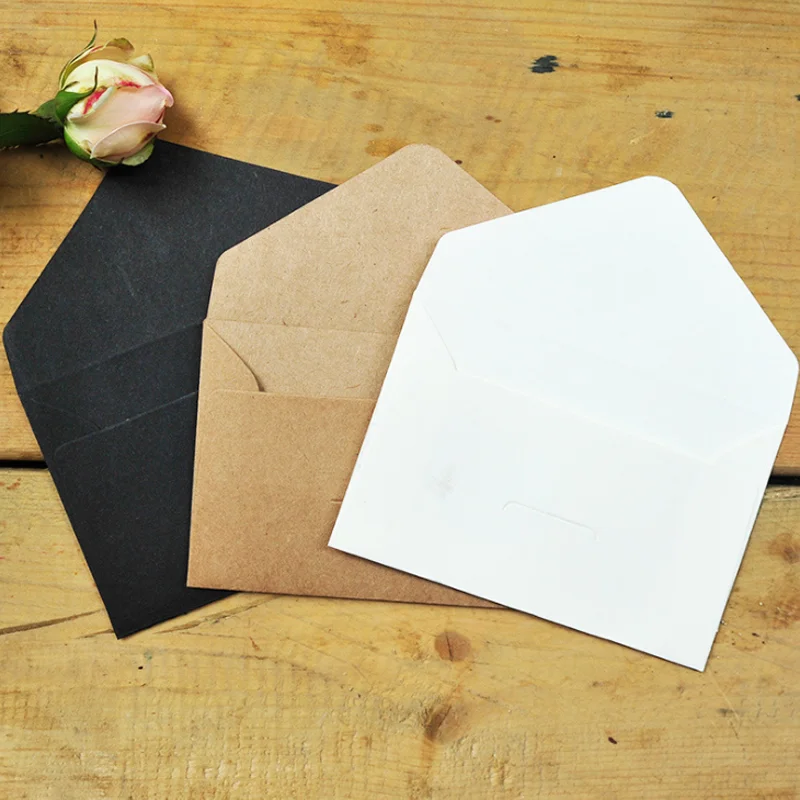 

50 Pcs/set Creative Black White Craft Paper Envelopes Vintage European Style Envelope For Card Scrapbooking Stationery Gift