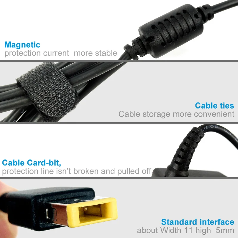 XiiC 20 в 4.5a 90 Вт прямоугольный порт адаптер для ноутбука AC зарядное устройство для lenovo Thinkpad T440 Z510 G510 G50 E431 и кабель