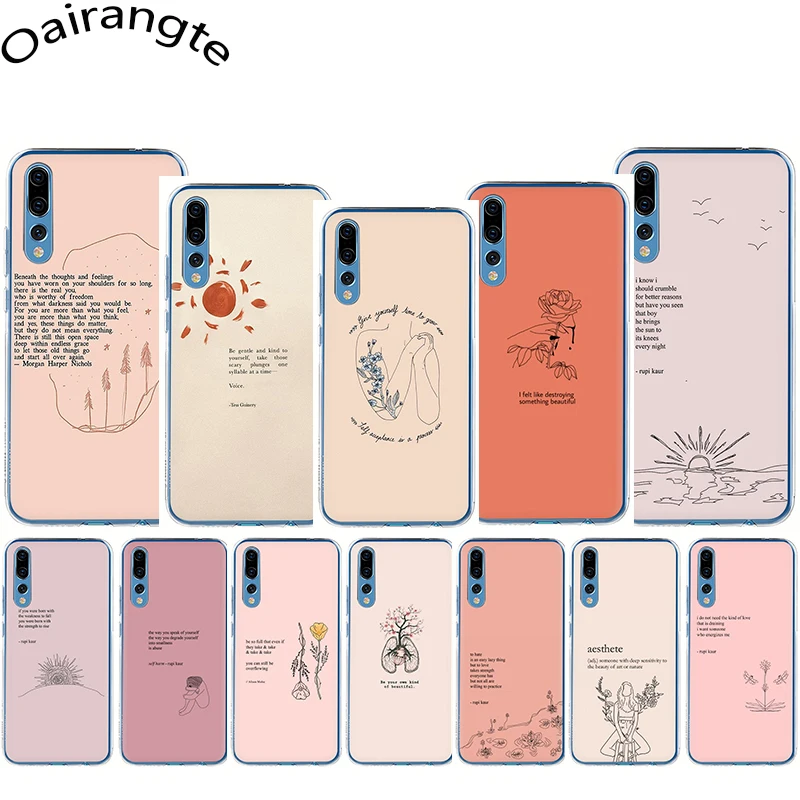 

Aesthetics Chic Minimal Quotes Hard Phone Cover Case for Huawei Honor 6A 6C Pro 7A 2GB 3GB Pro 7X 8 C Lite X 9 10 Lite Play
