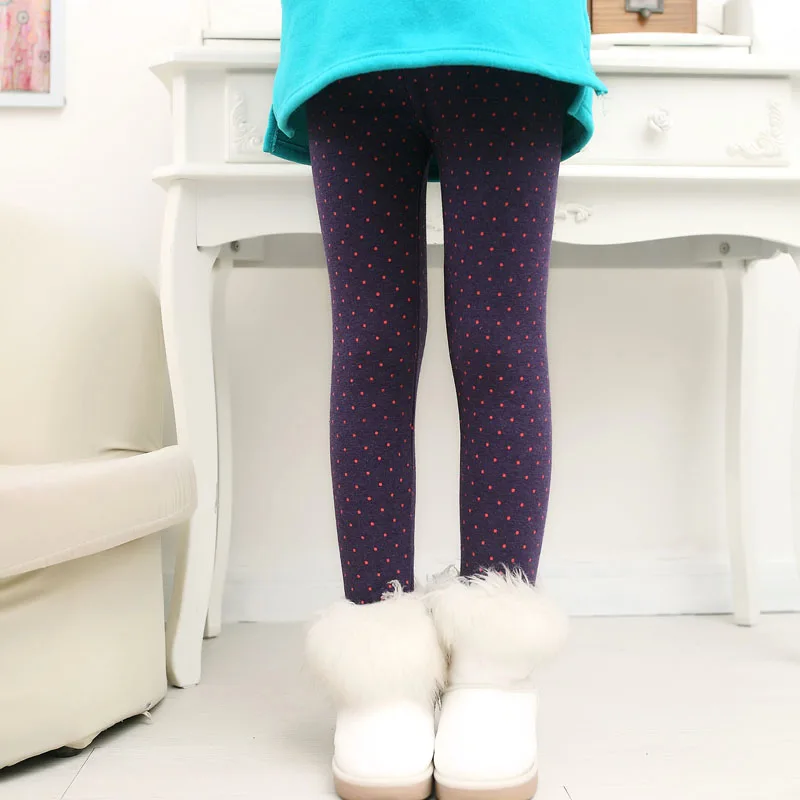 Детские штаны, осенне-зимние леггинсы для малышей, штаны для девочек с разноцветным принтом в виде цветов и бабочек - Цвет: Purple