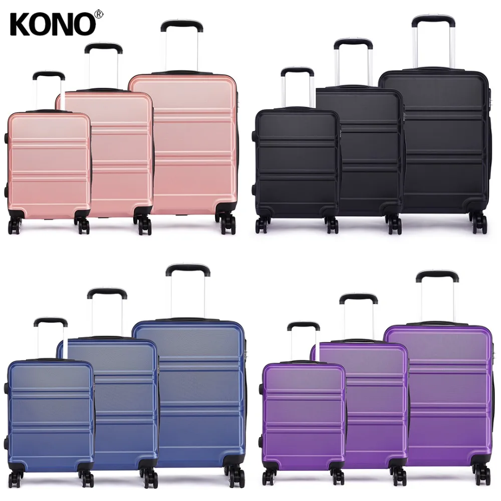 

KONO Luggage Suitcase Travel Rolling Hand Carry on Trolley Case Bags Hardside ABS 4 Wheels Spinner 20 24 28 Inch Set YD1871L