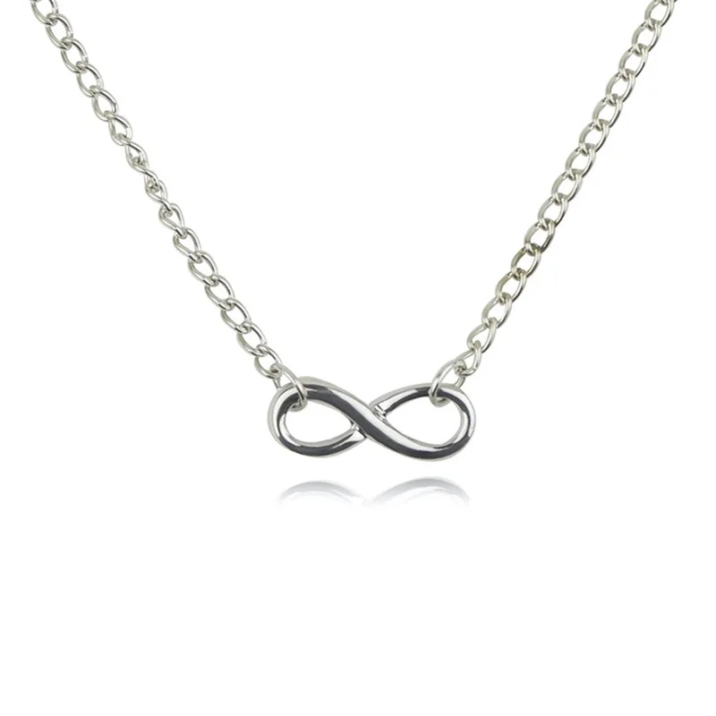 

x350 New Fashion Minimalist Eight Pendant Necklaces For Women Brand Chain Necklaces Clavicle Necklaces Forever Love Wholesale