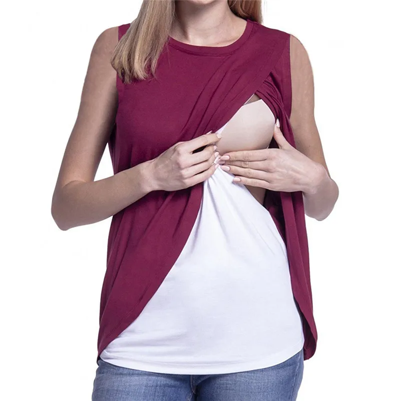 Женская беременности и родам конверт для младенца Топ Кепки рукава двойной Слои блузка для беременных Платья для беременных и кормящих A1