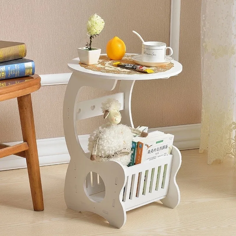 

Multifunction Wooden Storage Shelf Coffee Desk Coffee Table Tea Desk Leisure Magazine Storage Rack Table Hollow Carved LW0311546