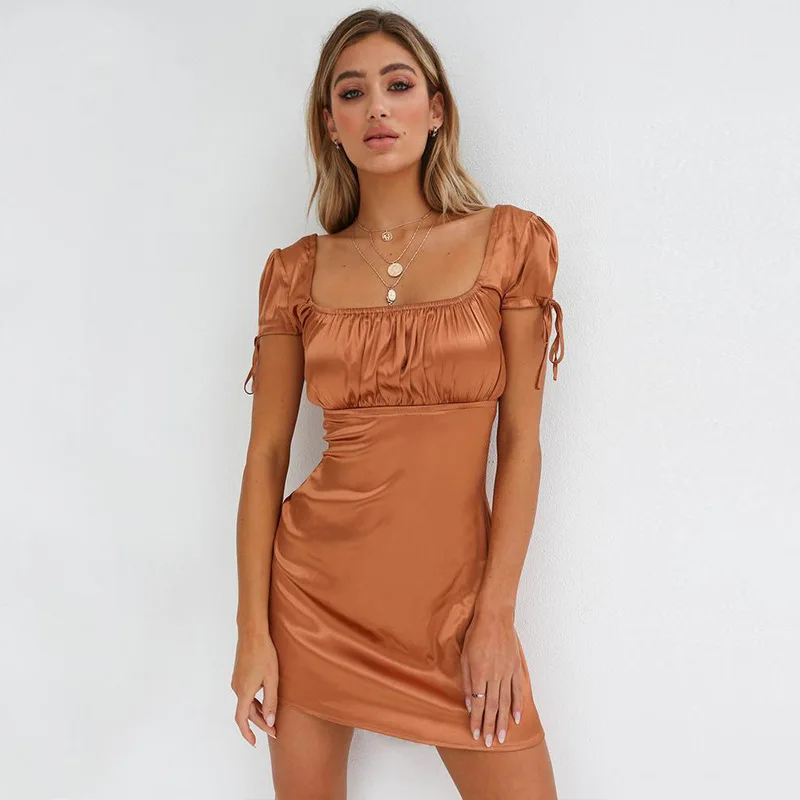 

N ew Arrival Ladies Sexy Bodycon Mini Dress Polyester Short Sleeve Club Night Dress Wholesale Hot Sale