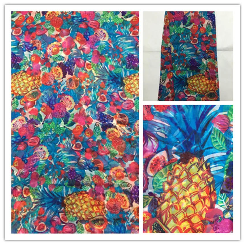 

140cm New Summer Print 100%Silk Chiffon Fabric Fashion colorful leopard design print 100% silk chiffon fabric 6momme DS34