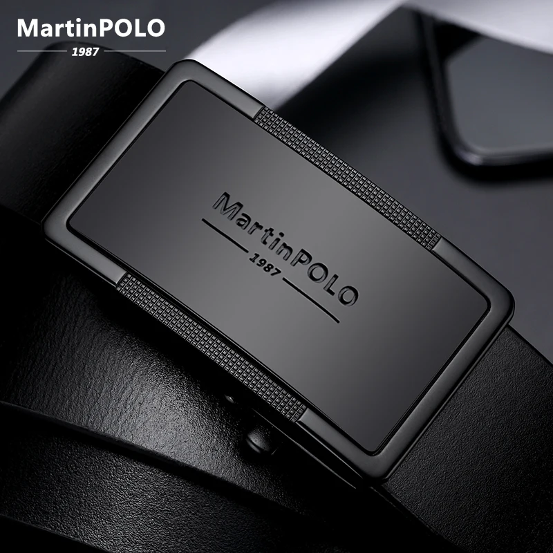

Genuine Leather Belt Men Fashion Black Belts for Male Automatic Buckle Cowskin Waist Strap Men Cinto Masculino Couro MP01001P