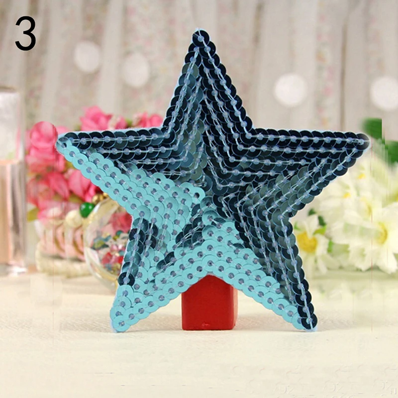 

Heart Star Sequins Patches For Clothes Embroidered Iron On Patch Stage Clothing Accessory Applique Badge 1PC