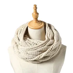 AZUE женское модное кольцо шарф Коренастый вязаный Eternity бесконечный петлевой шарф Кашемир шейный шарф
