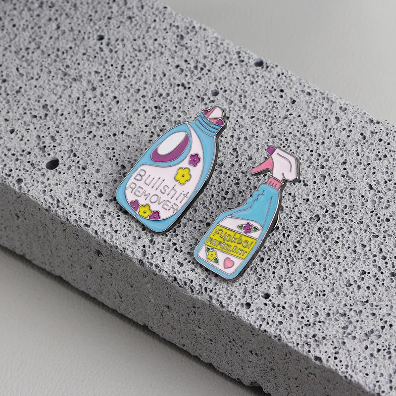  Pins and brooches Bullshit remover,XX repellent funny cleaning pin Badge Enamel pins Brooch Lapel pin (11)