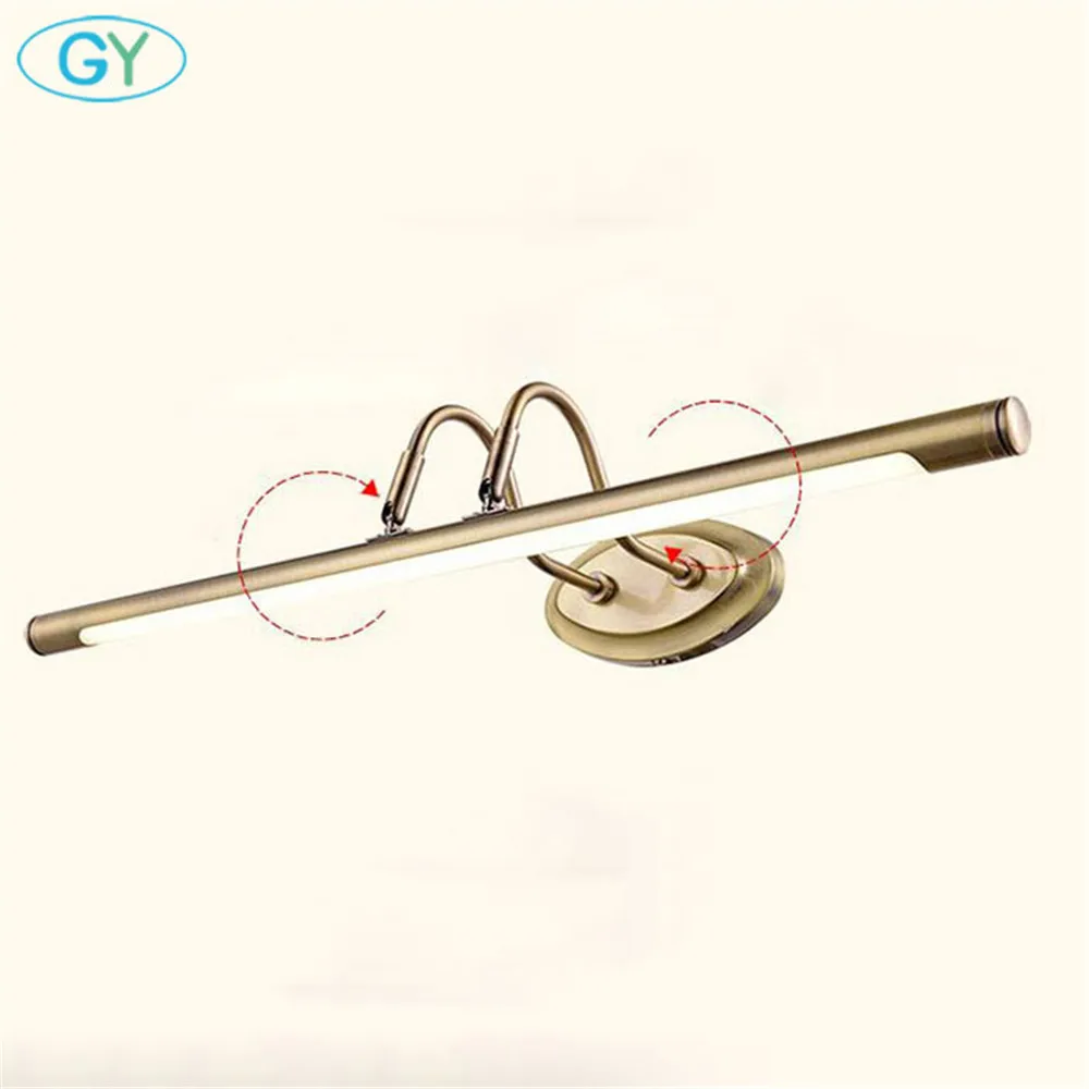 L48cm L62cm 6W 10W Античная бронза туалетный светильник s светодиодный передний