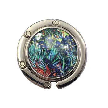 

30PCS / LOT Round hanging bag hook foreign trade fine gifts flora and fauna figure flower peacock dragonfly creative folding Bag