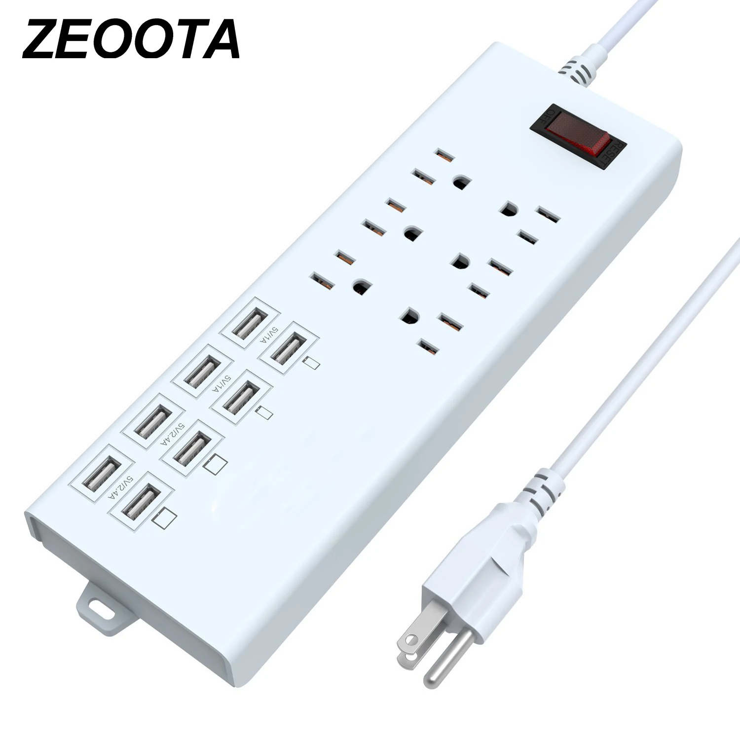 Дешево Сетевой шнур USB розетки Travel Adapter 1625 Вт 10A стабилизатор напряжения 6 AC США розетки розетка с USB 8 порты 5ft удлинитель