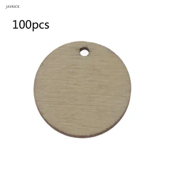 

100pcs Mix Round Shape Pendant Jewelry Making Natural Wooden Ornament For DIY Jewelry Carfts