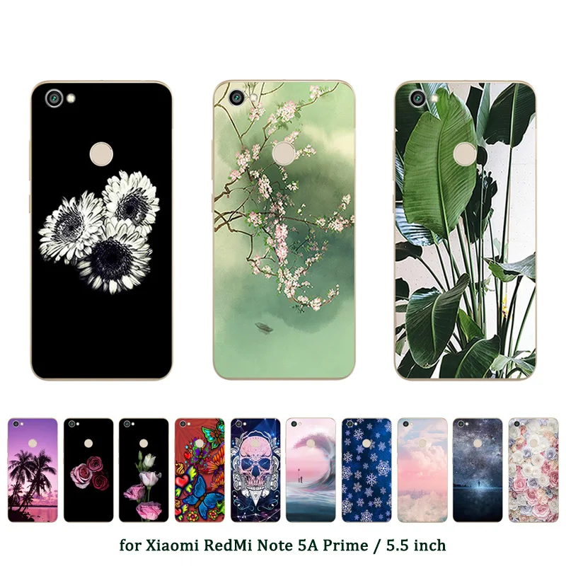 TPU Case For Xiaomi Redmi Note 5A Prime Cover Soft Silicone Coconut Printed Phone for Capas  Мобильные телефоны