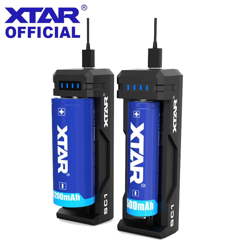 

XTAR SC1 Fast Charger 3.6V/3.7V Rechargeable Li-ion Batteries 18650/18700/20700/21700/22650/25500/26650 18650 Battery Charger