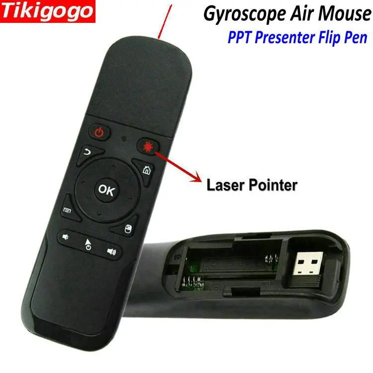 

2.4G Gyroscope Air Mouse for Android Smart TV Box Windows PC Laser Pointer Powerpoint PPT Clicker Presenter Remote Control