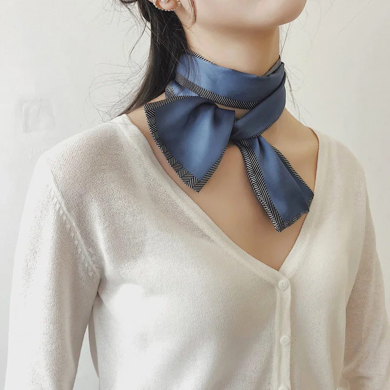 buy Spring New Product Korea Simple Decoration Narrow Strip Pure Color Monochrome Scarf Bufandas Invierno Mujer 2018 Hair Scarf