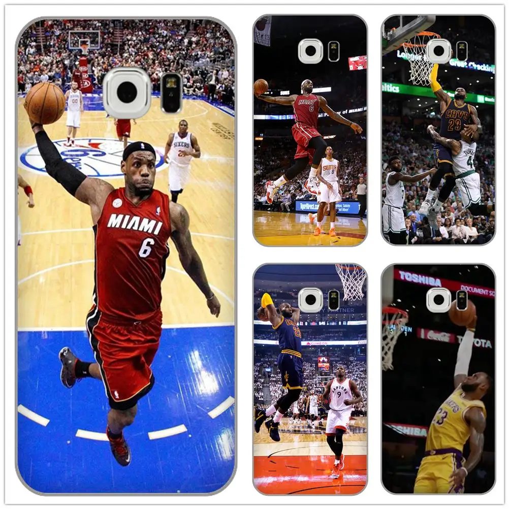 

Silicone case Cover For Samsung Galaxy S2 S3 S4 S5 MINI S6 S7 edge S8 S9 Plus Note 2 3 4 5 8 Coque Fundas NBA LeBron James Dunk
