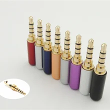 Copper Gold Plated 1 8 3 5mm 4 Pole Male Audio Jack plug with Belt Clip Solder Connector Repair Headphone Cable