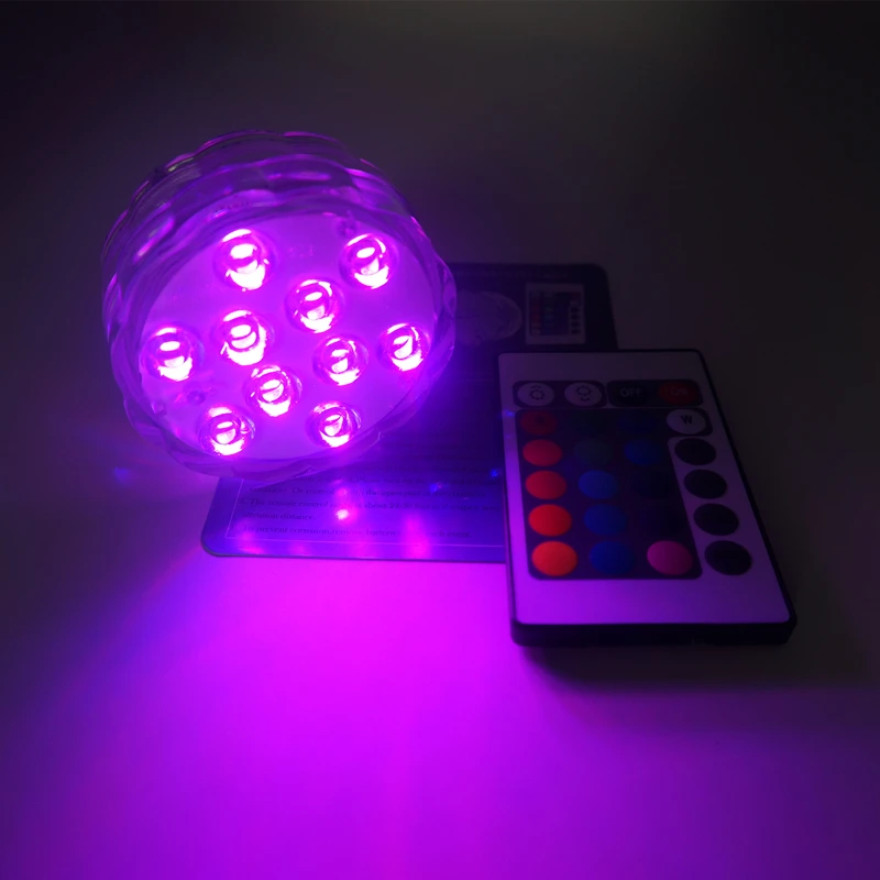 1 комплект светодиодные лампы; погружение Батарея работает 5050 RGB чипы Водонепроницаемый IP68 ваза базовый свет яркий свет сигнальная лампа Светодиодная Набор для домашней вечеринки