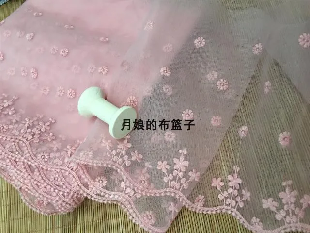 Серый/розовый сетка вышивка одежда кружева аксессуары кружева 22 см в ширину