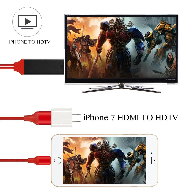 8 pin к HDTV 1080 P Дисплей HDMI AV Кабель-адаптер для iPhone X 8 8 Plus7 7plus 6 6s 5S iPad Поддержка IOS 10,3