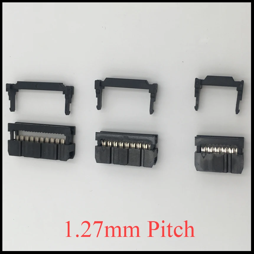 

FC 10P 14P 16P 20P 10 14 16 20 Pins 1.27mm Pitch Double Row Space ISP IDC Connector Flat Cable Female Header Horn Socket Box