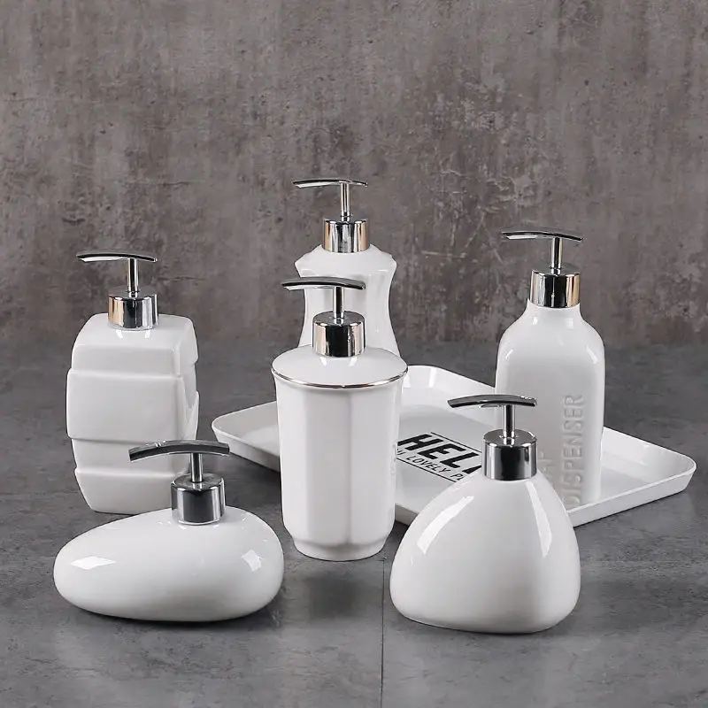 Liquid Soap Dispensers White Ceramic Soap Dispenser Deck Press Type