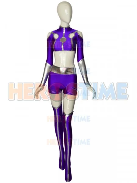 Дети Starfire костюмы косплей супергероя зентай облегающий костюм на Хэллоуин для