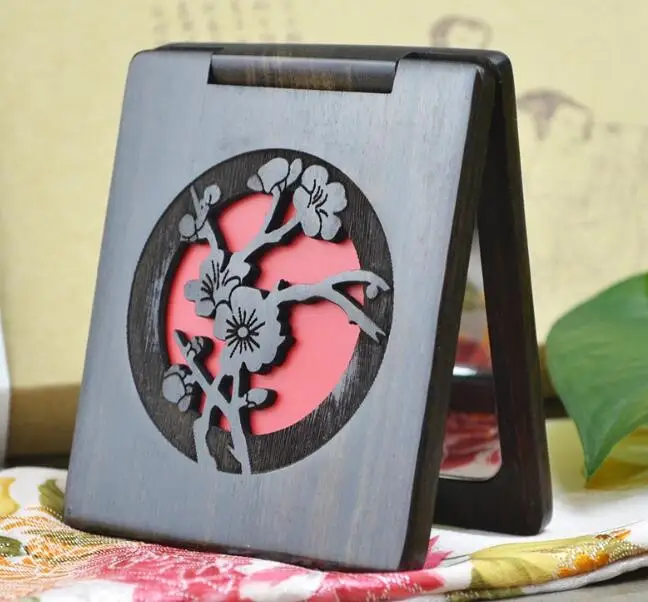 

1pcs Travel Mirror Foldable Double side Rectangular Mirror Makeup Folding Compact Portable Pocket Mirror Flowers
