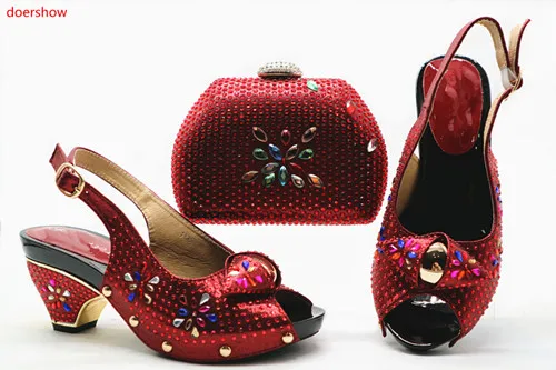 

doershow african women shoes and bag set italian newest 2018 designs big size 38 to 42 shoes and bag to match!HX1-4