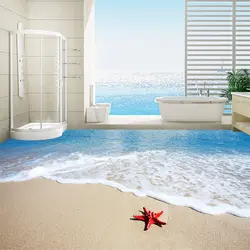 Современный простой морской пляж Starfish 3D Пол Плитки обои Ванная комната Спальня ПВХ Водонепроницаемый одежда Стикеры росписи Papel де Parede 3 d