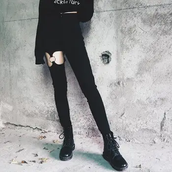 

Black Hole Slim Pencil Elastic Pants High Waist Zipper Trousers Jogger Pants Women 2019 Spring Female Pant Stretch Lady 839