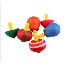 Лидер продаж, 2 шт., забавный детский вращающийся деревянный игрушечный гироскоп, Красочный Милый картуон, классический стиль, гироскоп, детская игрушка для обучения подарки