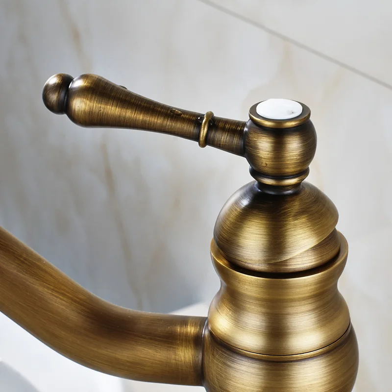 Antique Brass Bathroom Single Hole Basin Faucet Deck Mounted Vanity Sink Mixer Tap KD500 Antique Brass Bathroom Single Hole Basin Faucet Deck Mounted Vanity Sink Mixer Tap KD500
