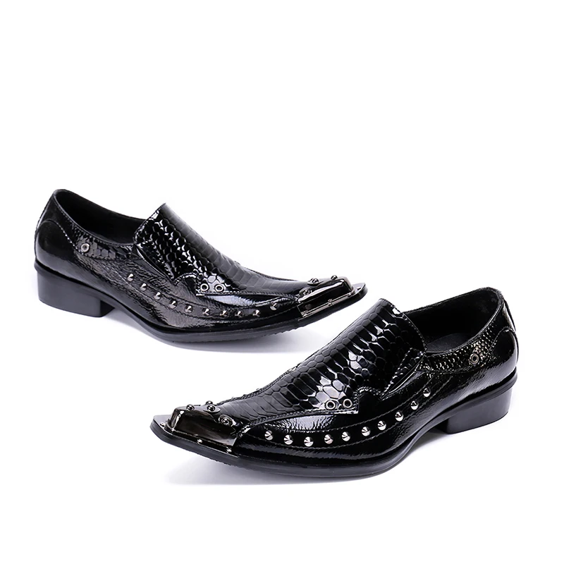 VIVODSICCO/Новинка; деловая мужская модельная обувь с заклепками; змеиная обувь; модная мужская кожаная обувь; Social Sapato; мужские оксфорды на плоской подошве; свадебные туфли