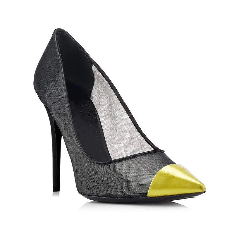 

New Brand High Heels Pointed Toe Pumps Shoes Women Spring Mesh Stilettos Design Wedding Party Dress Shoes Woman Sapato Feminino