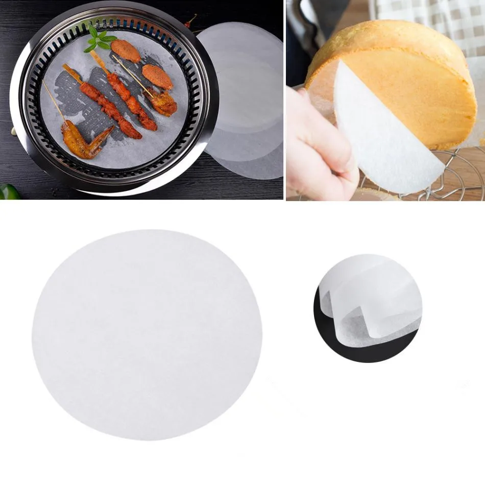 100Pcs Non Stick Round Oven Baking Papers Oil absorption Roasted BBQ