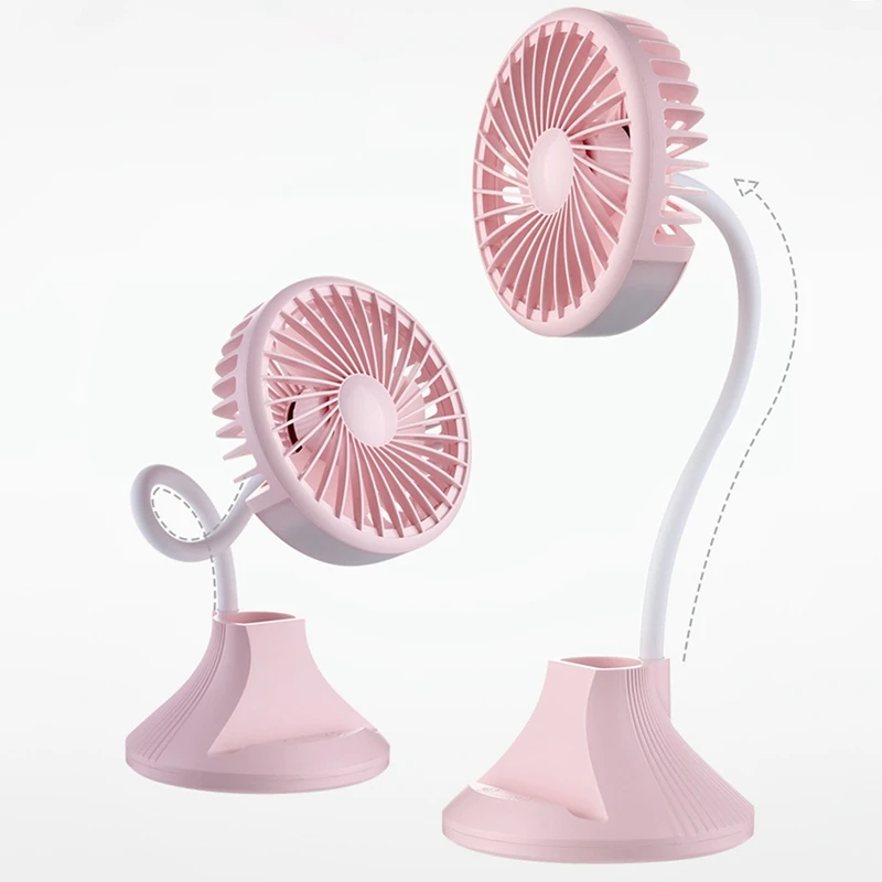 Мини Usb Перезаряжаемый вентилятор со светодиодной подсветкой 360 градусов регулируемый портативный вентилятор для домашнего офиса