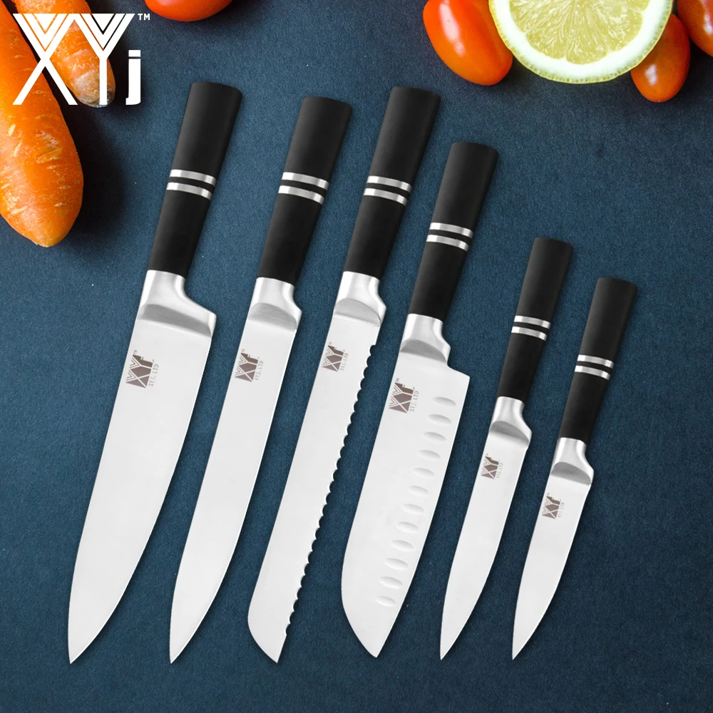 XYj нож из нержавеющей стали для шеф-повара, набор кухонных ножей для фруктов, овощей, мяса, кухонные принадлежности, японский нож для нарезки