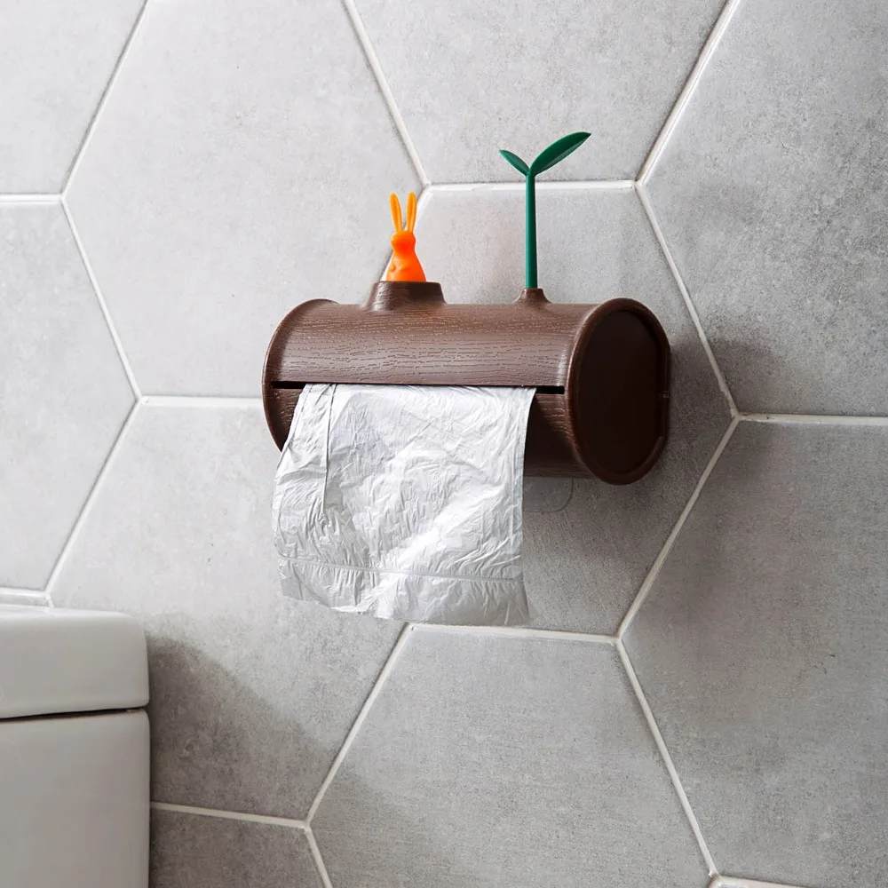 2 Color Garbage Trash Bags Dispenser Wall mounted Plastic Bag Storage